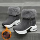 Winter Thick-soled Inner Heightening Plus Fleece Snow Boots High-top Side Zipper Canvas Women's Short Boots