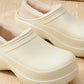 Waterproof Cotton Slippers Women's Winter Thick Bottom Shoes Non-slip All-inclusive heel slippers