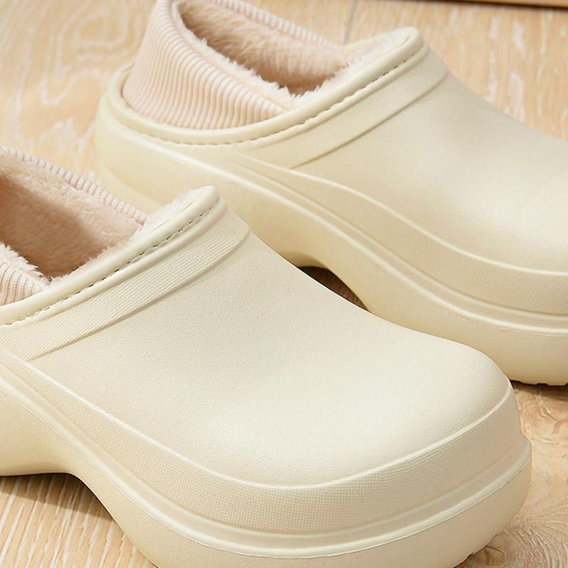 Waterproof Cotton Slippers Women's Winter Thick Bottom Shoes Non-slip All-inclusive heel slippers