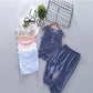 Children's Vest Suit Ice Silk Cotton Silk Boys and Girls Sleeveless T-shirt Casual Pants Two-piece Baby Summer Clothes