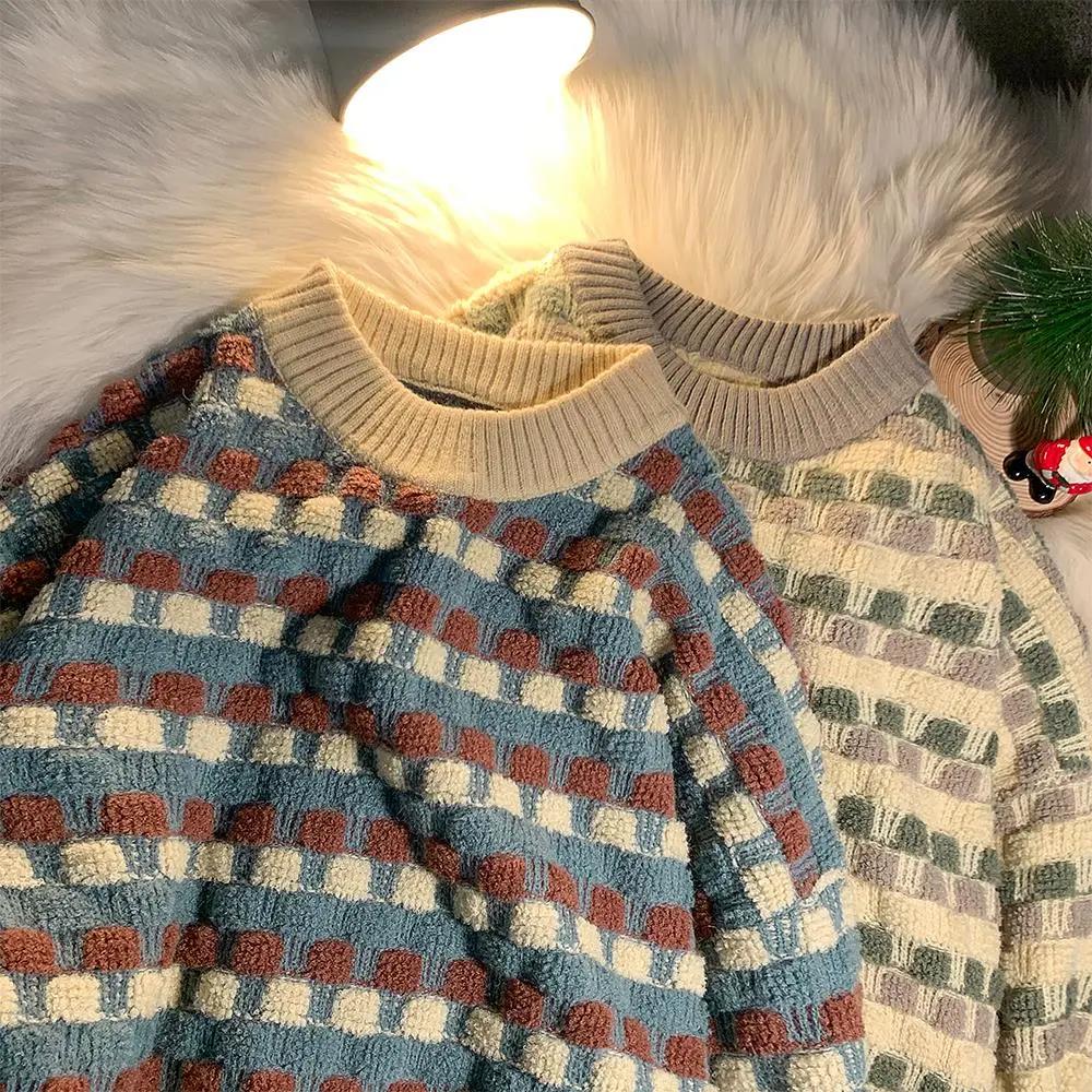 Autumn and Winter New Printed Sweater Men's Korean Style Trend Personality Wild Loose Sweater