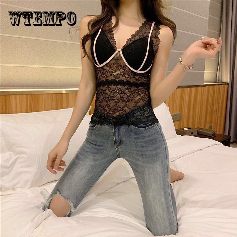 Fashion Bra One-piece Hollow Out Wireless Chest Padded Bras for Women Seamless Lace Bra Sexy