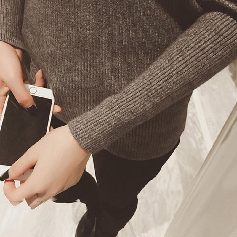 Core-spun Yarn Autumn and Winter Women's Blouse V-neck Knit Bottoming Shirt Slimming Long-sleeved Sweater Top