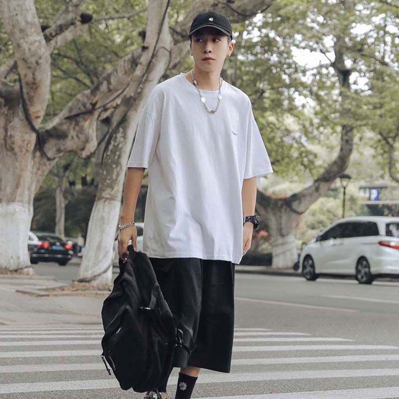 Summer Short-sleeved T-shirt Men and Women with The Same Print Half-sleeved Round Neck Couple Top