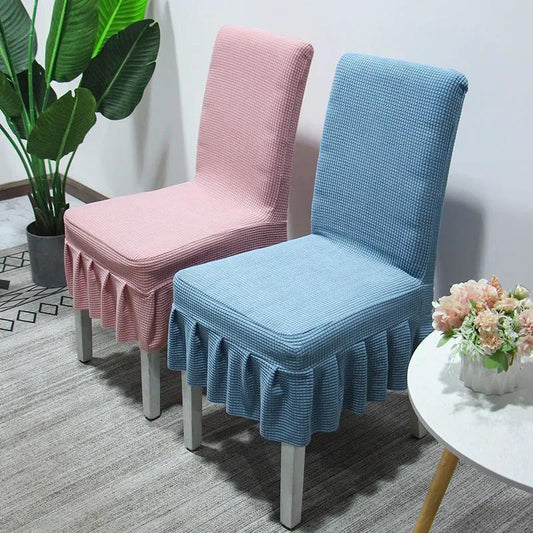 Warms Living Jacquard Plain Dining Chair Cover Spandex Elastic Chair Slipcover Case Stretch Chair Cover for Wedding Hotel Banquet