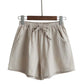 Cotton and Linen Bow Shorts for Women Summer High Waist Loose Thin All-match Wide-leg Three-point Pants Outer Wear Casual Short Pants Sports Shorts