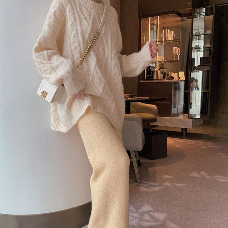 Autumn Winter Thick Sweater Women Knitted Ribbed Pullover Sweater Long Sleeve Turtleneck Jumper Soft Warm Pull Femme