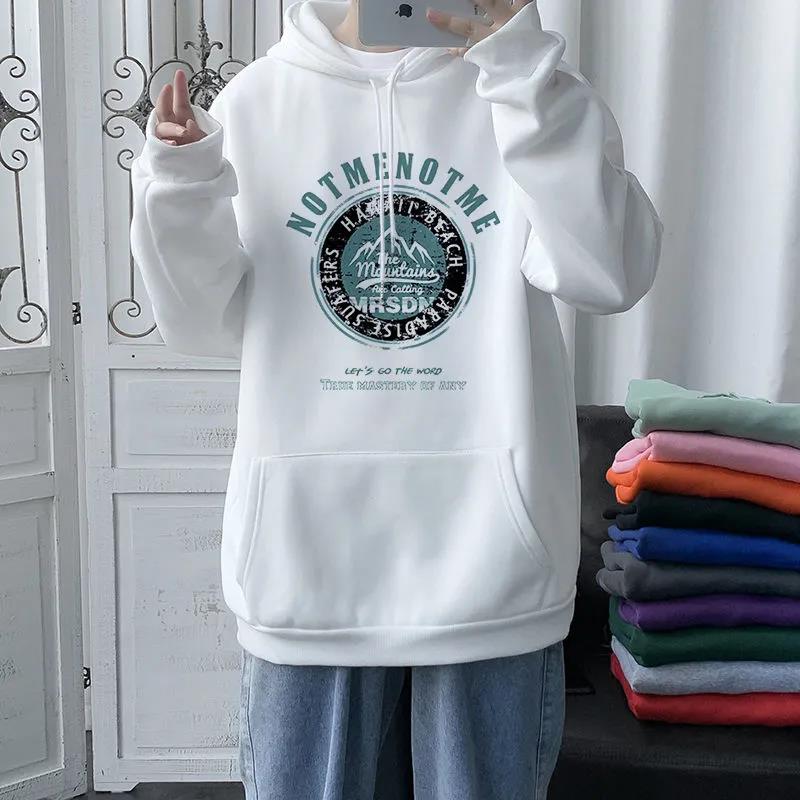 Winter Hooded Pullover Sweater Male Youth Plus Velvet Thick Warm Comfortable Loose Top