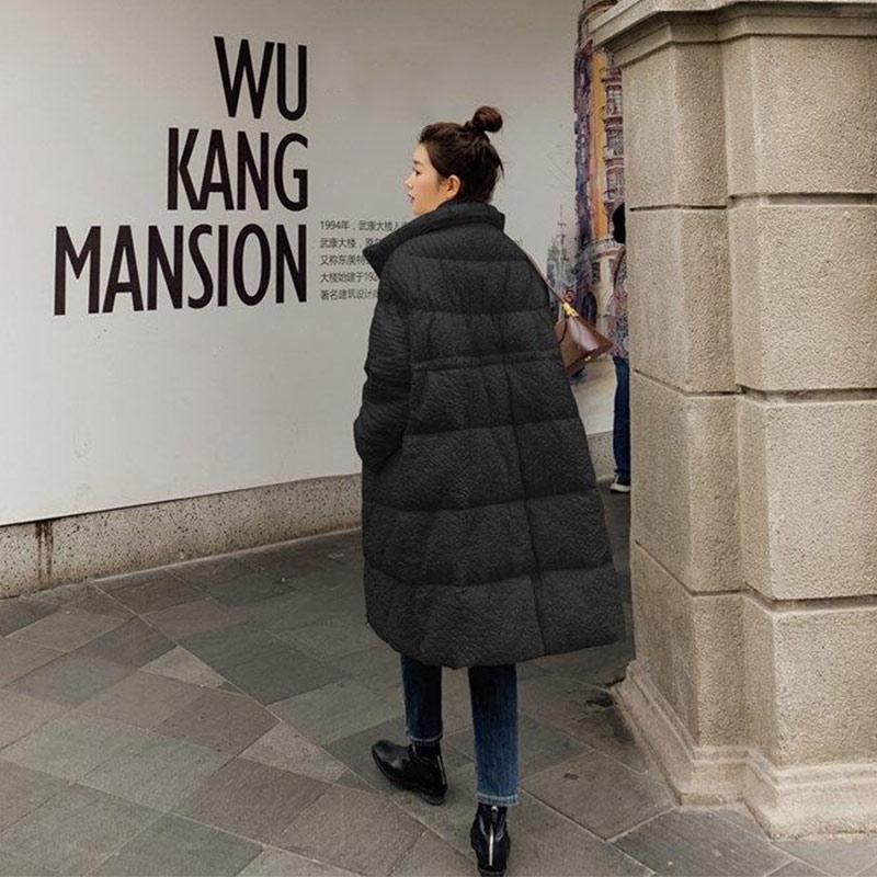 Fashionable Down Padded Jacket Women Mid-length Over-knee Winter Waist Padded Jacket Thick Warm and Comfortable Jacket