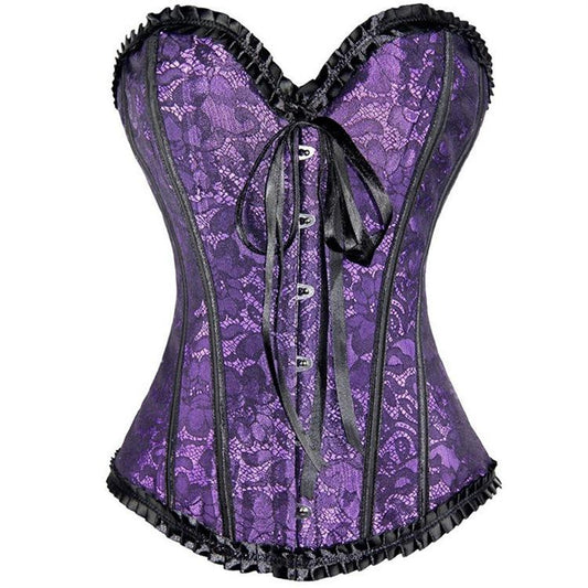 Fashion Sexy Women Corset Ladies Mermaid Lingerie Intimates Corselet Pink Bridal Lace Belted Corset