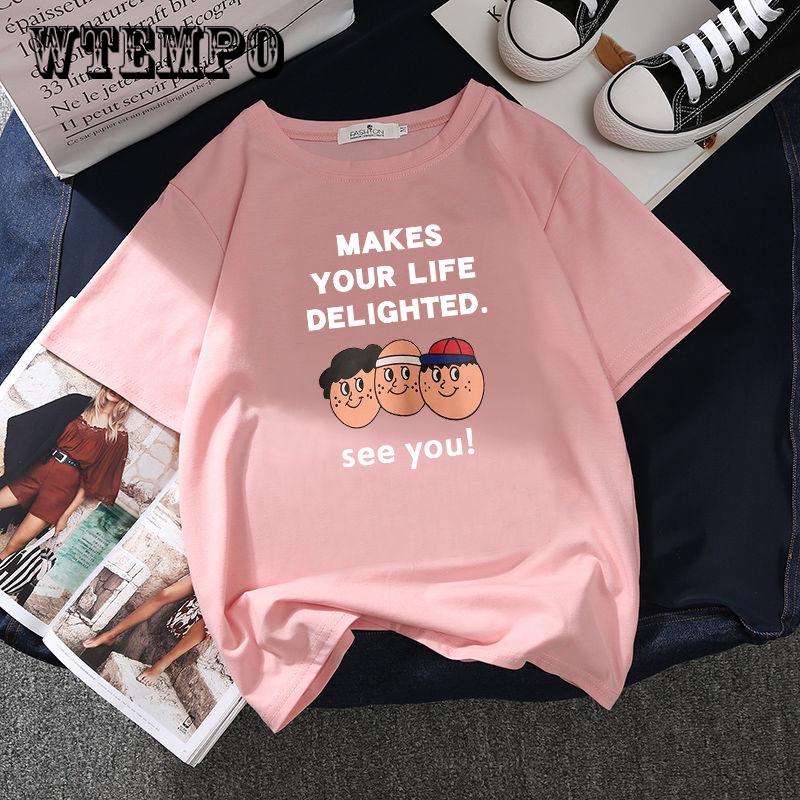 Fashion Plus Size Women T-shirt Cartoon Pattern Print Funny T-Shirt Women O-Neck Short Sleeve