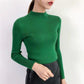 Autumn Half High Neck Pullover Sweater Women Winter Wild Long-sleeved Short Knit Sweater Casual Slim Bottoming Shirt