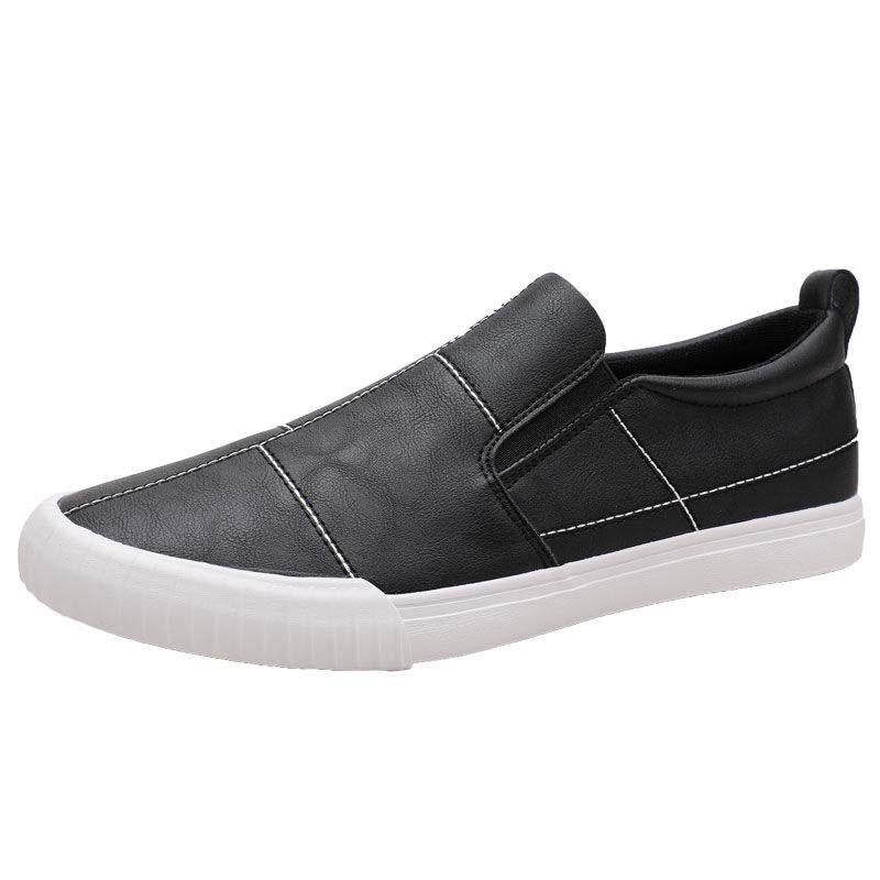 Plus Size 38-44 Summer Men Leather Sneakers Comfortable Deodorant Running Basketball Shoes Breathable Shockproof Non-slip Black Shoes