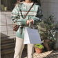 Autumn and Winter Retro Knitted Sweater Casual Round Neck Thick Coat Jacquard Loose Female Top