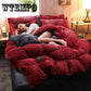 Wtempo Fleece Warm Winter Bedding Bed Duvet Cover Set Flannel Fleece Flat Sheet 4pcs Home Bedclothes