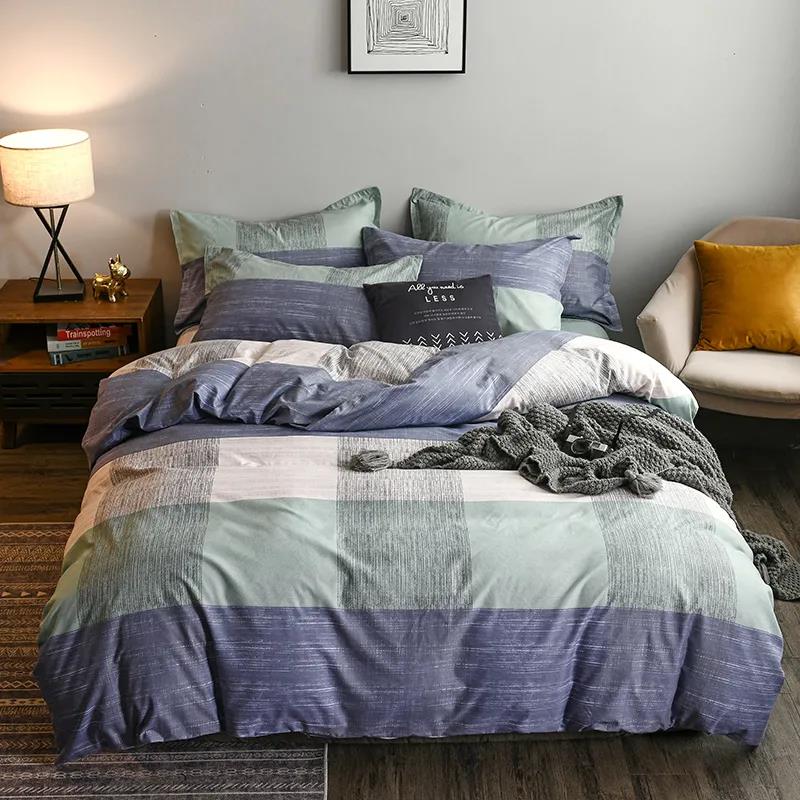 Four-piece Bed Sheet Quilt Cover Student Dormitory Single Bed Bedding Washed Cotton Quilt Cover Sheet 1.8m