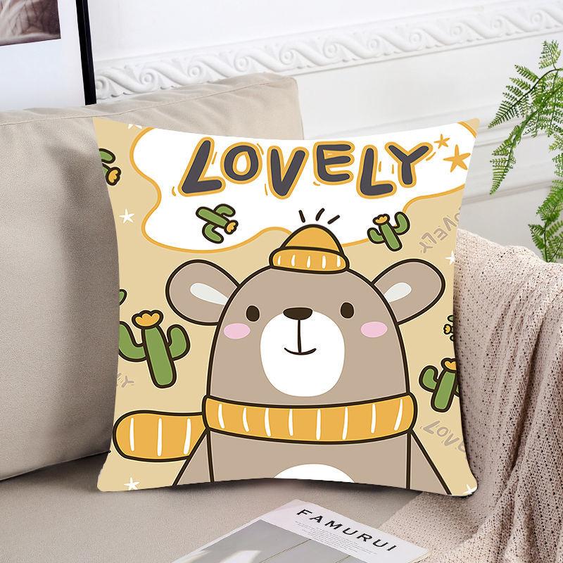 Sunflower Girl Printed Pillow Car Waist Pillow Home Sofa Pillow Soft Relaxation Artifact