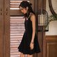 Fashion Backless Strap Dress Black Beach Vacation Short Dress Sexy Sleeveless Back Cross Dress