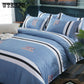 Summer Bedding Set Striped Bed Linens Flat Sheet Bedclothes Home Textile Duvet Cover