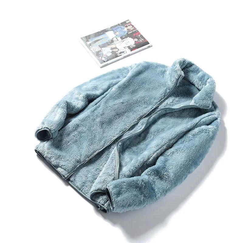 Ladies Double-sided Polar Fleece Jacket Fashion Winter Plus Velvet Thickening Warmth Short Stand-up Collar Outdoor Jacket Suitable for Women