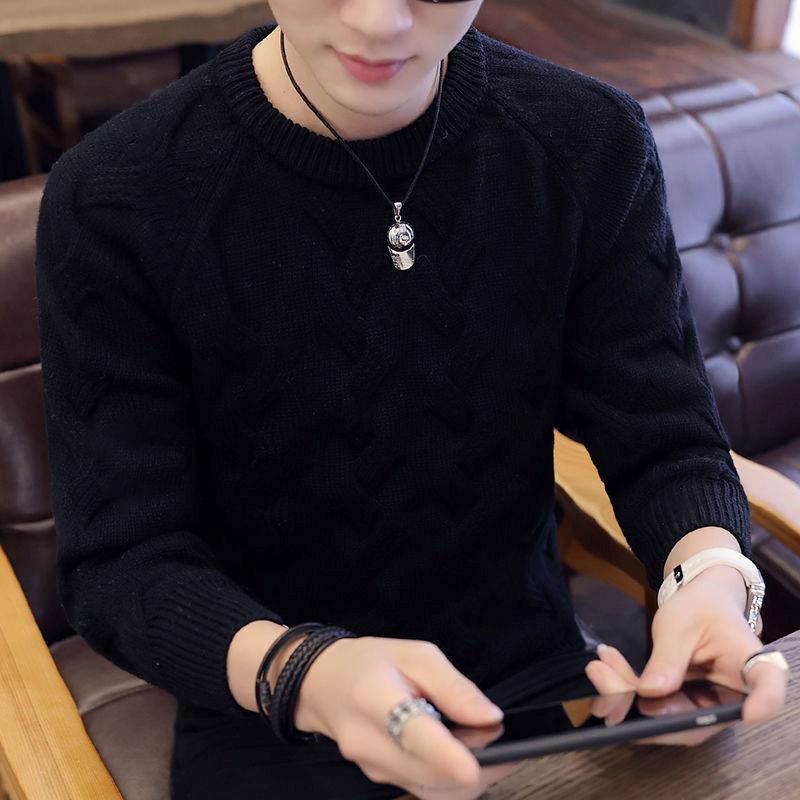 Autumn and Winter Men's Slim Turtleneck Sweater Thickening Trend Youth Sweater