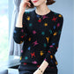 Autumn Women's Tops Pullover Sweater Butterfly Printing Loose Large Size Base Sweater