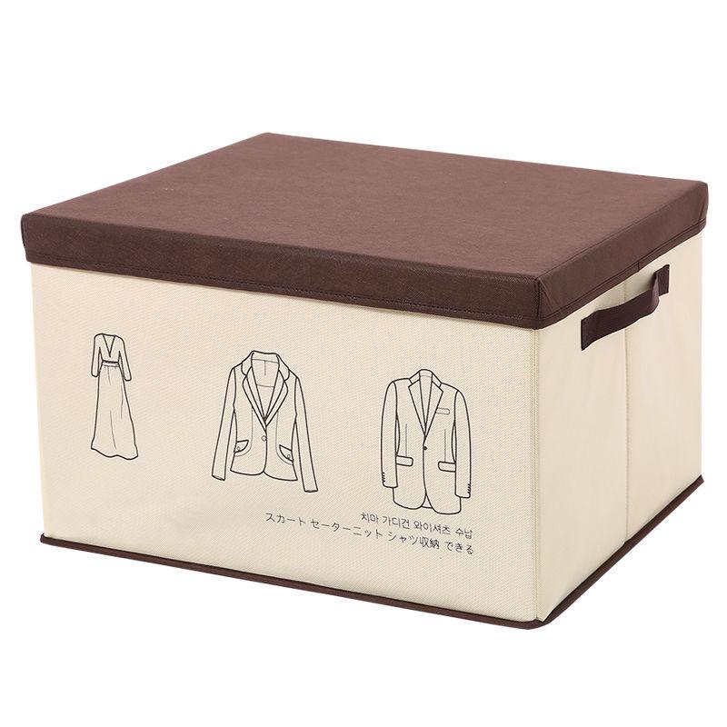 Cloth Storage Box Foldable Clothing Storage Box Household Storage Box Living Room Bedroom Dust-proof Covered Storage Box