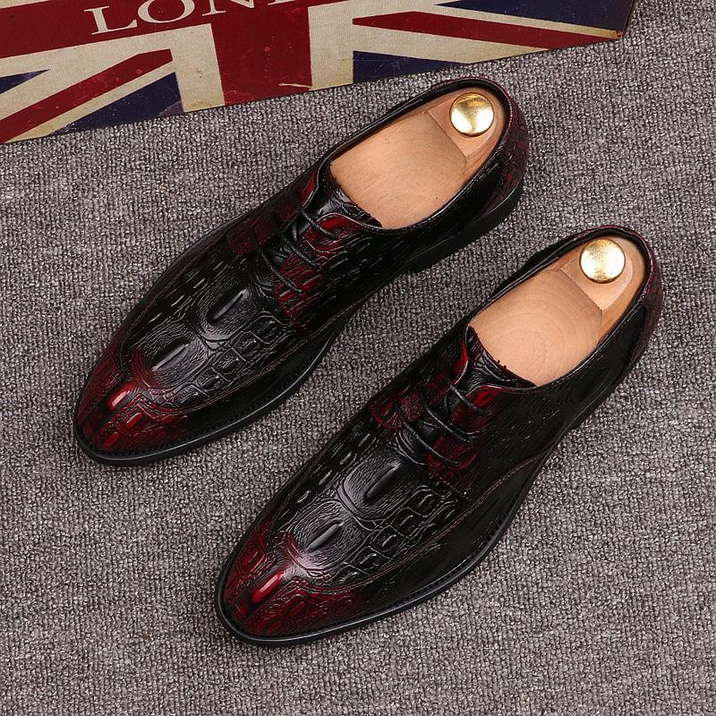 Pointed Toe Man Formal Dress Shoes Luxury Leather Handmade Men's Wedding Party Footwear