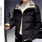 Men's Winter Warm Cotton Jacket Korean Style Fashion Brand Thick Lamb Wool Detachable Collar Cotton Jacket Men