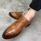Formal British Style Men Leather Trend Pointed Toe Slip-On Design Mens Business Wedding Dress Shoes