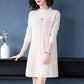 Loose and Versatile Mid-length Bottoming Shirt Half High Collar Fall/winter Pullover Blouse Solid Color Thick Sweater Women