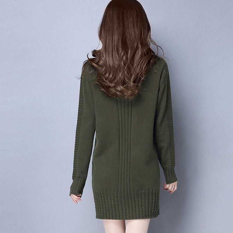 Women's Sweater Autumn and Winter 2021 New Fashion Mid-length Loose Korean Knitwear Half Turtleneck Sweater Skirt Top