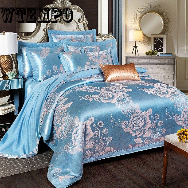 Embroidered jacquard cotton four-piece bedding quilt cover sheets pillowcases noble European