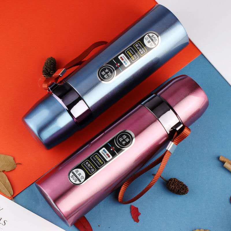 Thermos Cup Portable 304 Stainless Steel Large Capacity Outdoor Sports Water Bottle Business Cup Travel Cup
