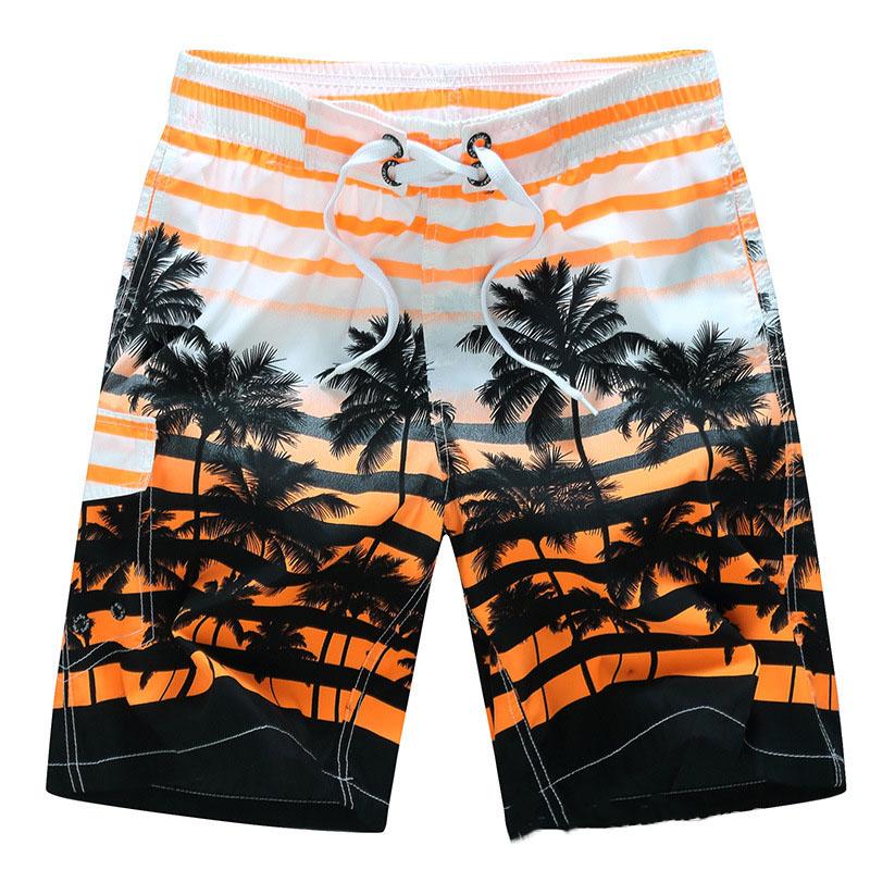 Thin Comfortable Beach Pants Men's Summer Coconut Tree Printing Breathable Sweat-absorbing Sports Outerwear Shorts