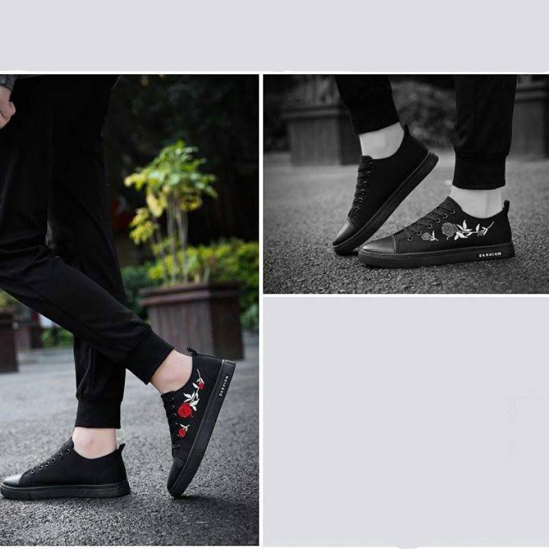 Trendy men's shoes wild casual canvas shoes men's board shoes black cloth shoes tide shoes
