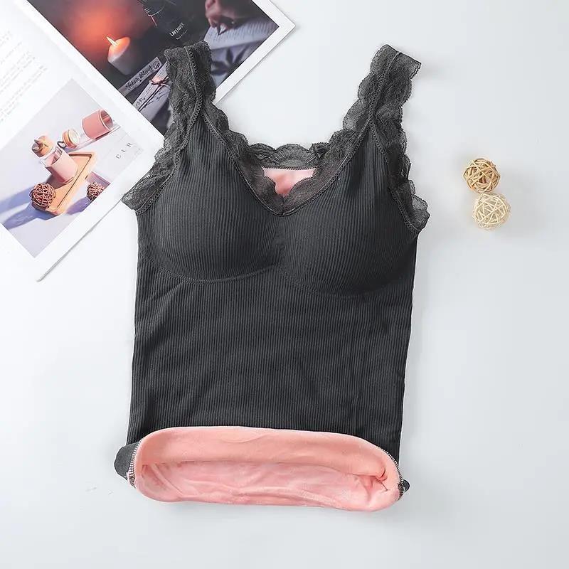 Thermal Underwear Women Plus Velvet Thickening Winter Outer Wear Sexy All-match High-end Vest Women All-in-one Slim Bottoming Shirt