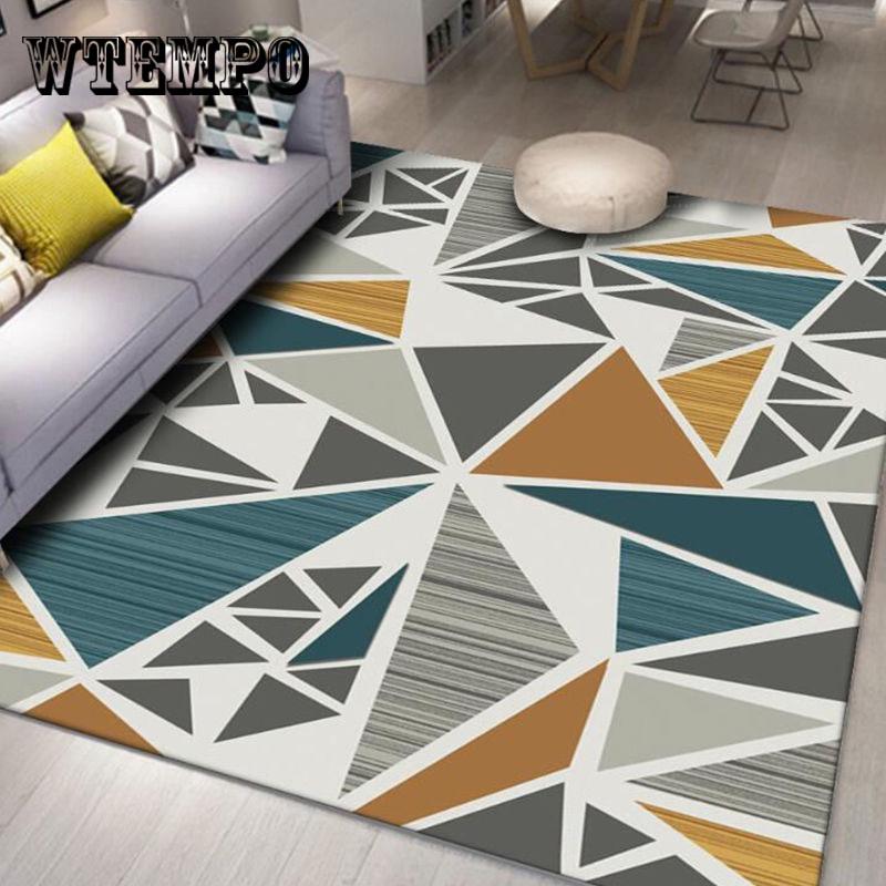 Nordic Style Geometric Carpet for Living Room Anti-Slip Soft Bedroom Floor Mats Doormat