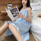 Fashion Cotton Strap Dress Summer Plus Size Sexy Sleeveless Dress Women Pleated Ruffle Dress