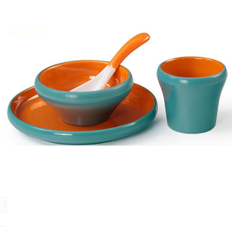 Chinese Style Restaurant Hotel Melamine Two-color Set of Four-piece Creative Anti-fall Imitation Porcelain Tableware