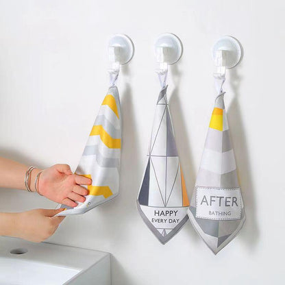 Nordic Fresh Wind Non-oily Dish Towel Wiping Table Rags Absorbent Non-linting Home Kitchen Cartoon Bowls and Hands