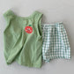 Summer Children Boys and Girls Baby Cute Casual Cotton T-shirt Shorts Two-piece Baby Sleeveless Vest Cover