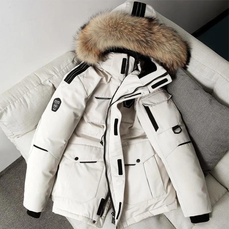 Women's Short Down Jacket Korean Star Outdoor Winter Coat Large Size Women's Autumn and Winter Big Fur Collar Warm Cotton Clothing Couple Clothes