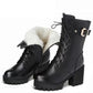 Winter Thick-soled Women's Martin Boots Chunky Heels Mid-boots Plus Velvet Warm Ankle Boots