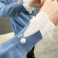 Plus Velvet Thick Warm Sweater Women  Ruffles Lace Stitching Collar Pullover Sweater Short Stretchable Slim Knitwear Jumper