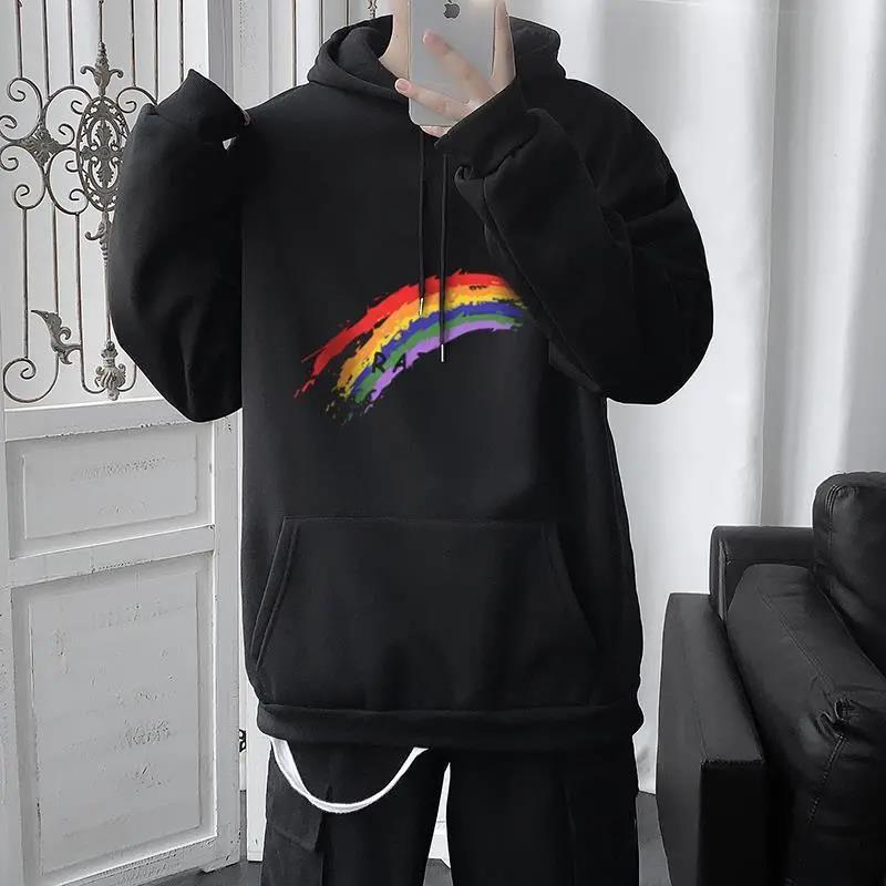 Winter Hooded Pullover Sweater Male Youth Plus Velvet Thick Warm Comfortable Loose Top