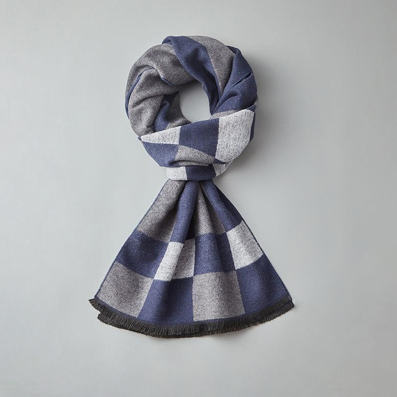 Wool Scarf Men's Winter Wool Knitted Scarf Thickened Warm Couple Scarf