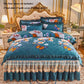 Crystal Velvet Bed Skirt Bed Sheet and Pillowcase Four-piece Thickening and Cotton Bedding Set Court Style