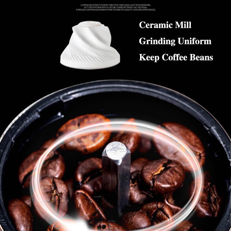 Manual Coffee Beans Grinder Home Small Grinder Wood Grain Coffee Grinding Machine Stainless Steel Hand-cleaning Coffee Machine