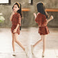 Girls' Summer Suits Leopard Print Middle and Large Children's Clothes T-shirts, Shorts Cotton Two-piece Student Suits